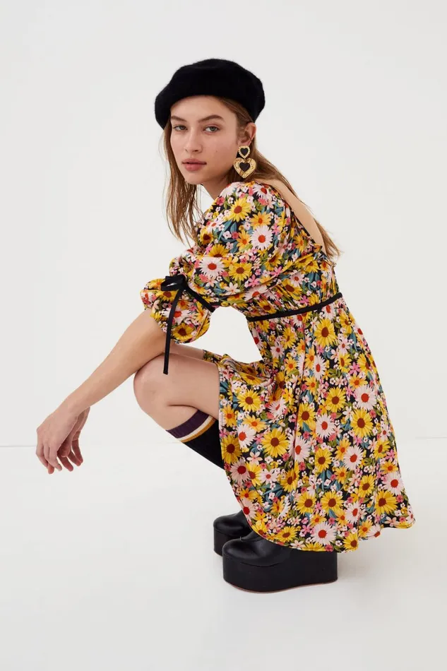Women Dresses For Love and Lemons Sylvia Mini Dress Yellow Women Dresses For Love and Lemons Sylvia Mini Dress Yellow