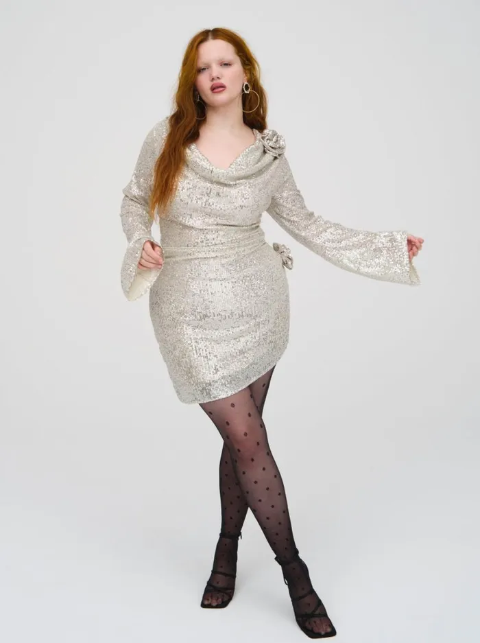 Women Dresses For Love and Lemons Tia Mini Dress Silver Women Dresses For Love and Lemons Tia Mini Dress Silver