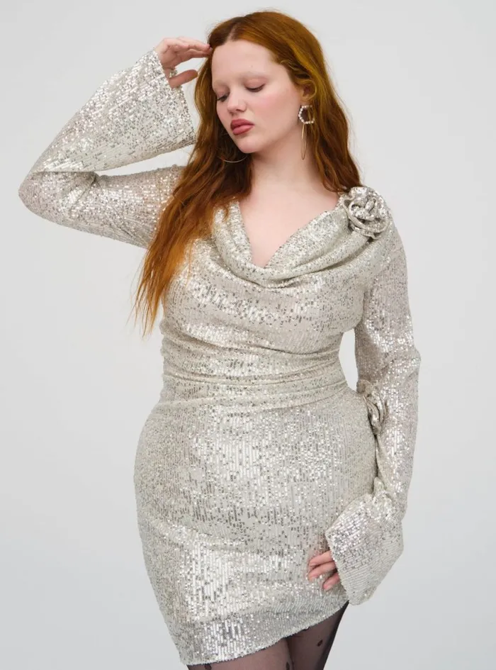 Women Dresses For Love and Lemons Tia Mini Dress Silver Women Dresses For Love and Lemons Tia Mini Dress Silver