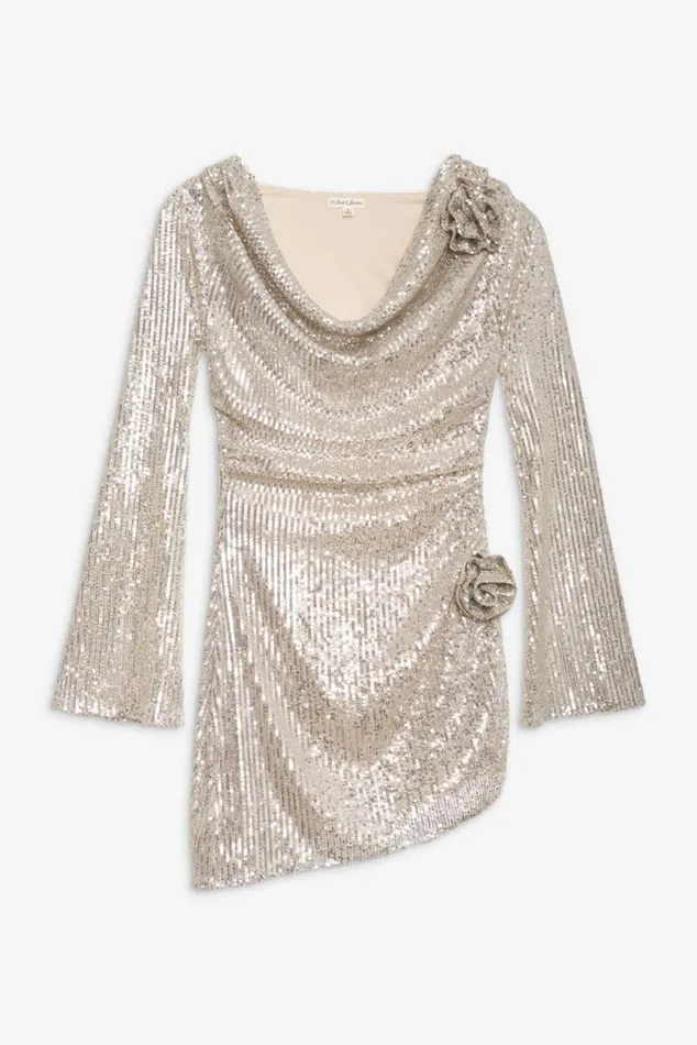 Women Dresses For Love and Lemons Tia Mini Dress Silver Women Dresses For Love and Lemons Tia Mini Dress Silver
