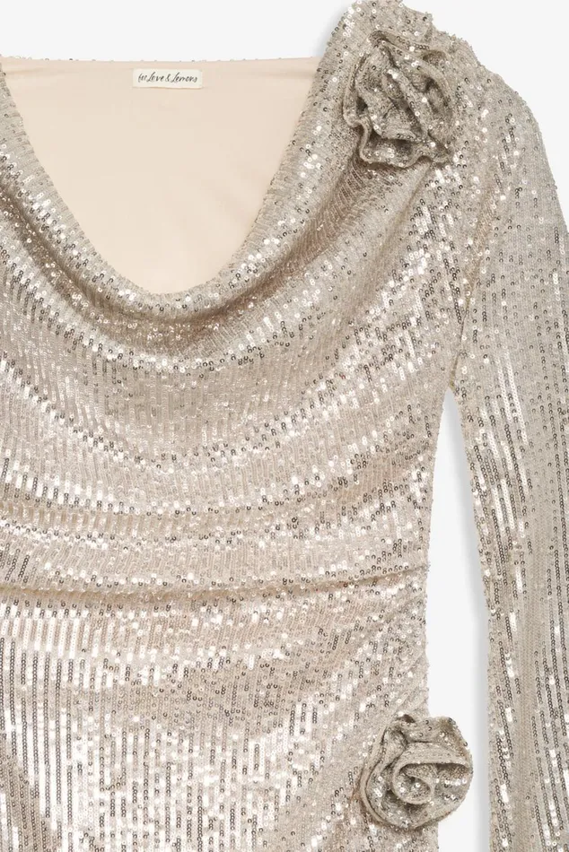 Women Dresses For Love and Lemons Tia Mini Dress Silver Women Dresses For Love and Lemons Tia Mini Dress Silver