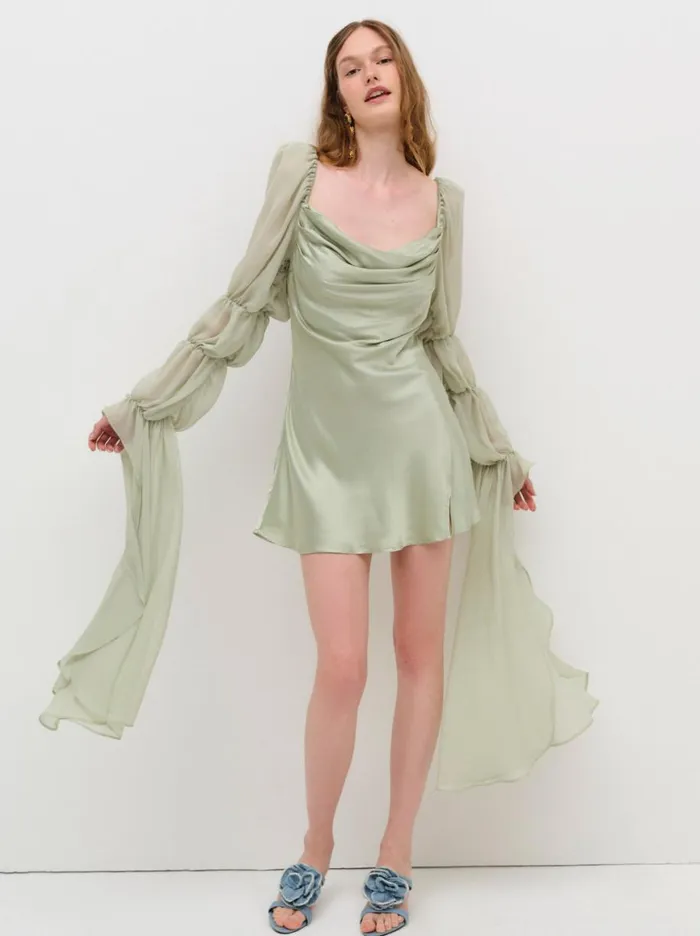 Women Dresses For Love and Lemons Willow Mini Dress Green Women Dresses For Love and Lemons Willow Mini Dress Green