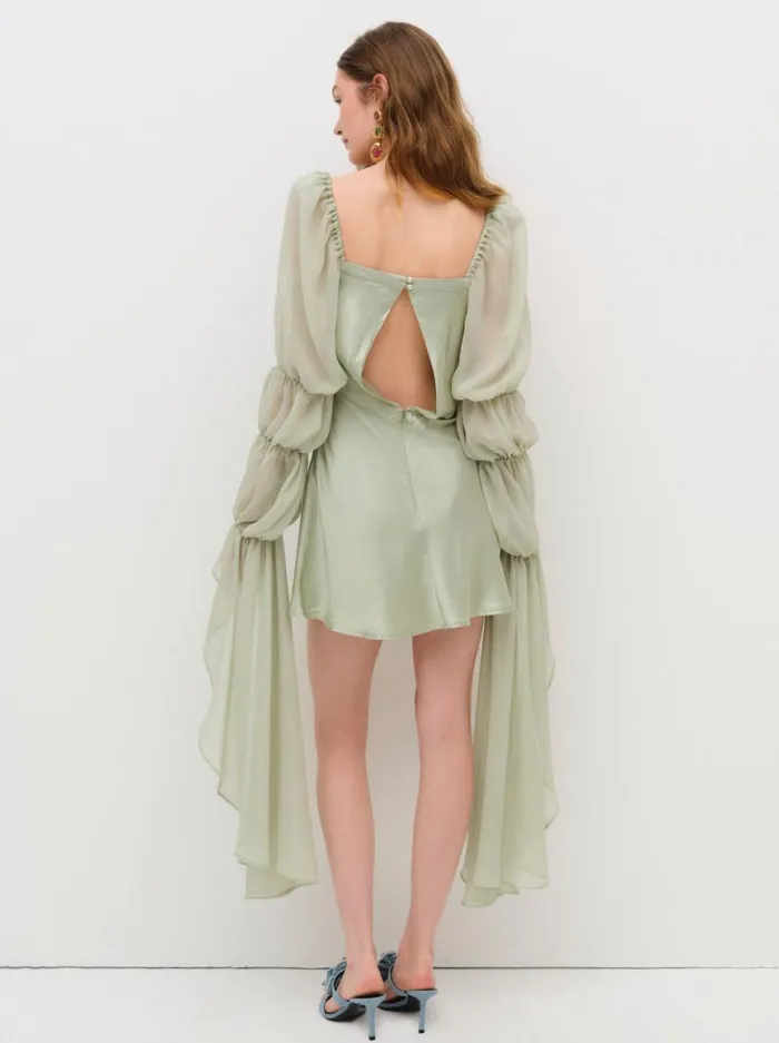Women Dresses For Love and Lemons Willow Mini Dress Green Women Dresses For Love and Lemons Willow Mini Dress Green