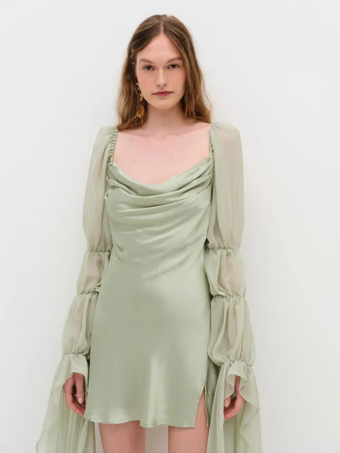 Women Dresses For Love and Lemons Willow Mini Dress Green Women Dresses For Love and Lemons Willow Mini Dress Green