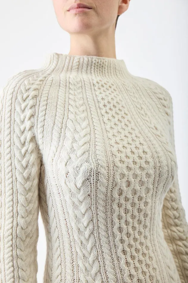 Women Dresses Gabriela Hearst Amaris Knit Dress In Ivory Cashmere