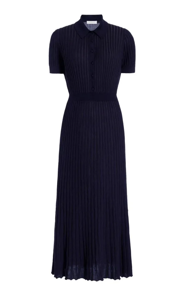 Women Dresses Gabriela Hearst Amor Knit Dress In Dark Navy Cashmere Silk