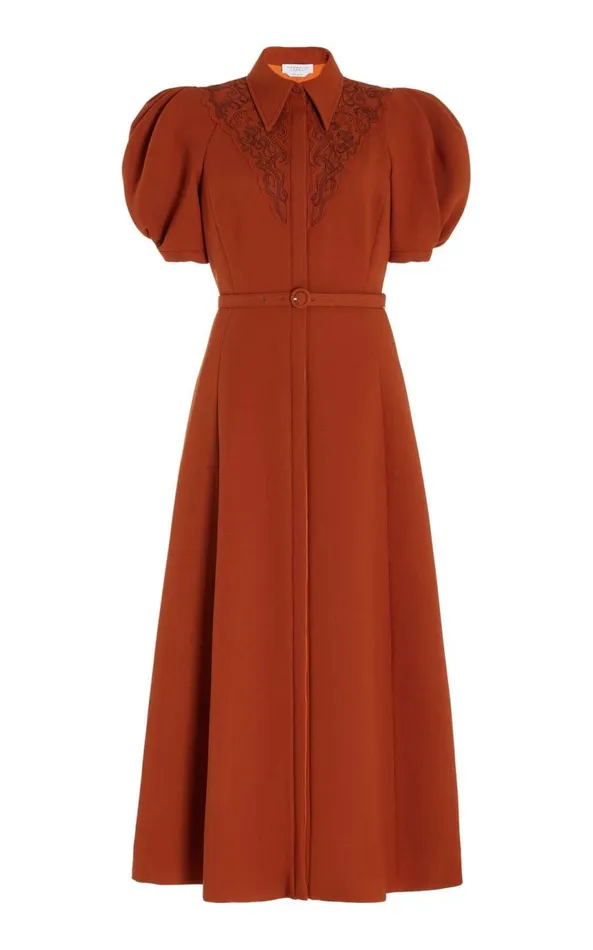 Women Dresses Gabriela Hearst Billy Dress In Red Clay DoubleFace Wool Crepe