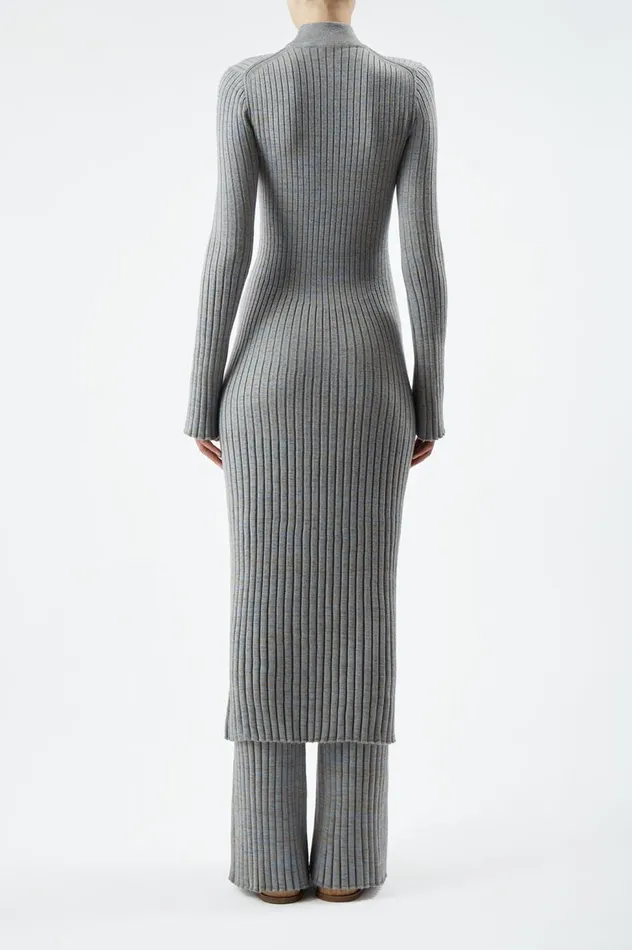Women Dresses Gabriela Hearst Castor Knit Dress In Light Blue Melange Cashmere