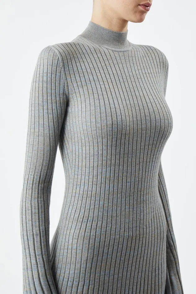 Women Dresses Gabriela Hearst Castor Knit Dress In Light Blue Melange Cashmere