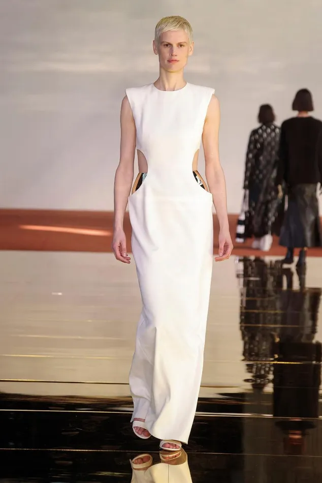 Women Dresses Gabriela Hearst Faith Dress In Ivory Silk Wool Cady