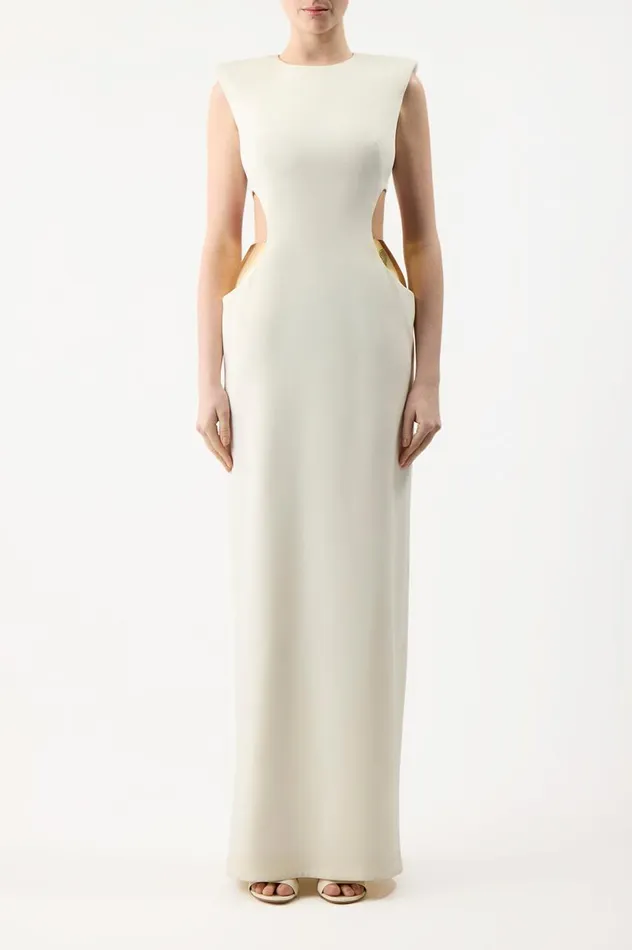 Women Dresses Gabriela Hearst Faith Dress In Ivory Silk Wool Cady