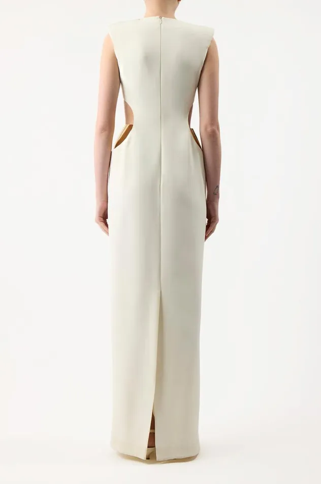 Women Dresses Gabriela Hearst Faith Dress In Ivory Silk Wool Cady