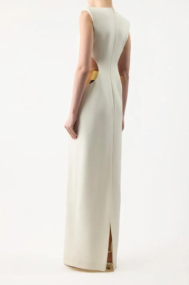 Women Dresses Gabriela Hearst Faith Dress In Ivory Silk Wool Cady
