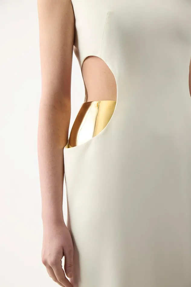 Women Dresses Gabriela Hearst Faith Dress In Ivory Silk Wool Cady