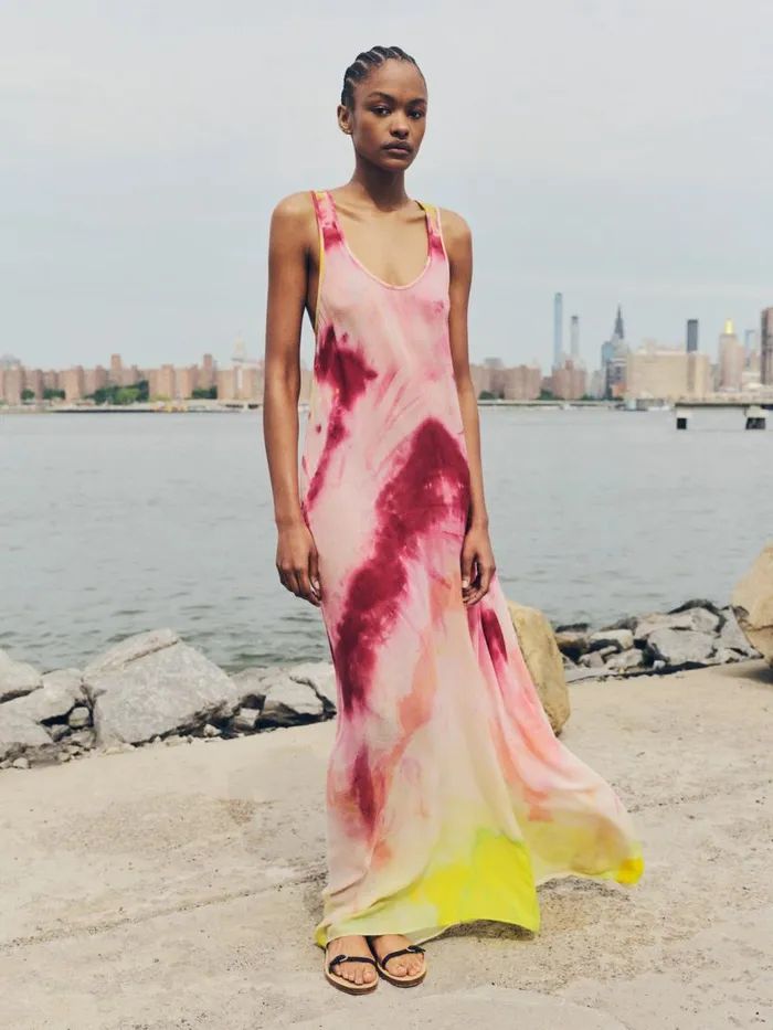 Women Dresses Gabriela Hearst Niki Dress In Multi Tie Dye Cashmere