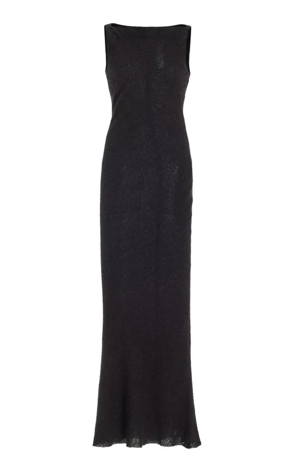 Women Dresses Gabriela Hearst Seren Dress In Black Silk Cashgora Boucle Gauze
