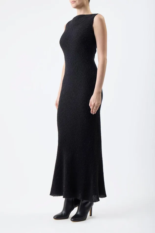 Women Dresses Gabriela Hearst Seren Dress In Black Silk Cashgora Boucle Gauze