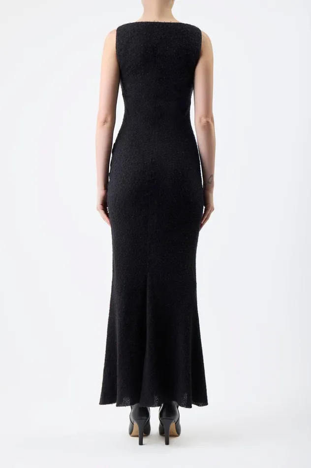 Women Dresses Gabriela Hearst Seren Dress In Black Silk Cashgora Boucle Gauze