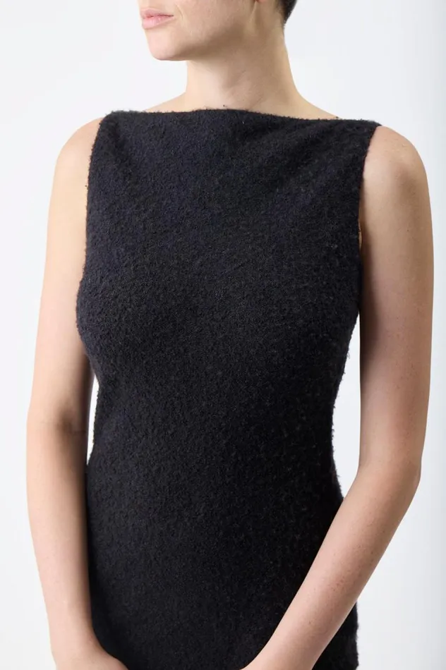 Women Dresses Gabriela Hearst Seren Dress In Black Silk Cashgora Boucle Gauze