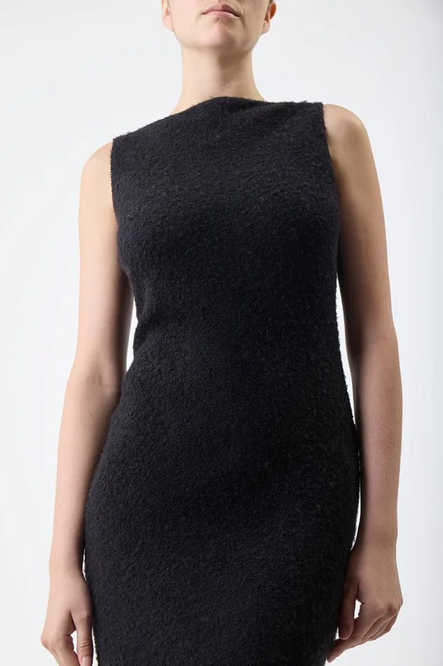 Women Dresses Gabriela Hearst Seren Dress In Black Silk Cashgora Boucle Gauze