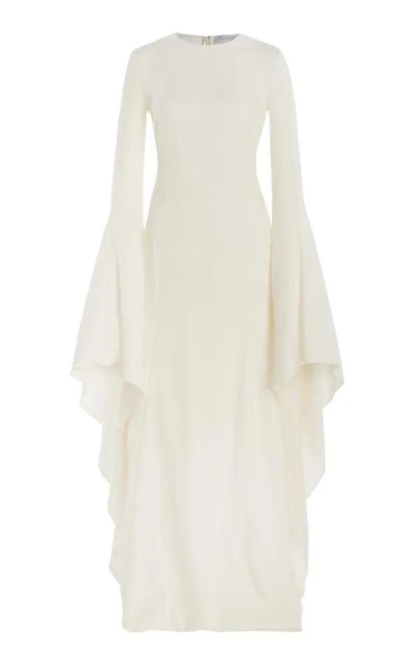 Women Dresses Gabriela Hearst Sigrud Draped Dress In Ivory Wool Silk Gauze