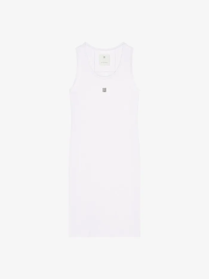Women Dresses Givenchy Tank Dress In Cotton With 4G Detail White