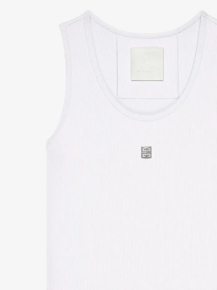 Women Dresses Givenchy Tank Dress In Cotton With 4G Detail White