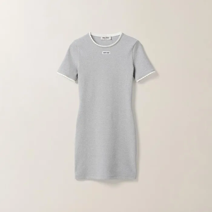 Women Dresses Miu Miu Cotton Minidress Grey