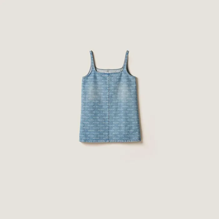 Women Dresses Miu Miu Denim Dress Sapphire Blue
