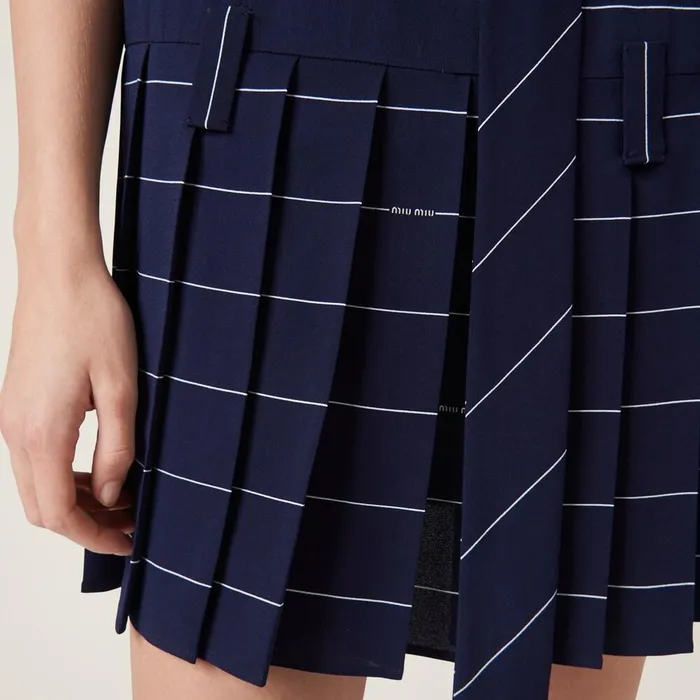 Women Dresses Miu Miu Striped Jersey Dress Bluewhite Women Dresses Miu Miu Striped Jersey Dress Bluewhite