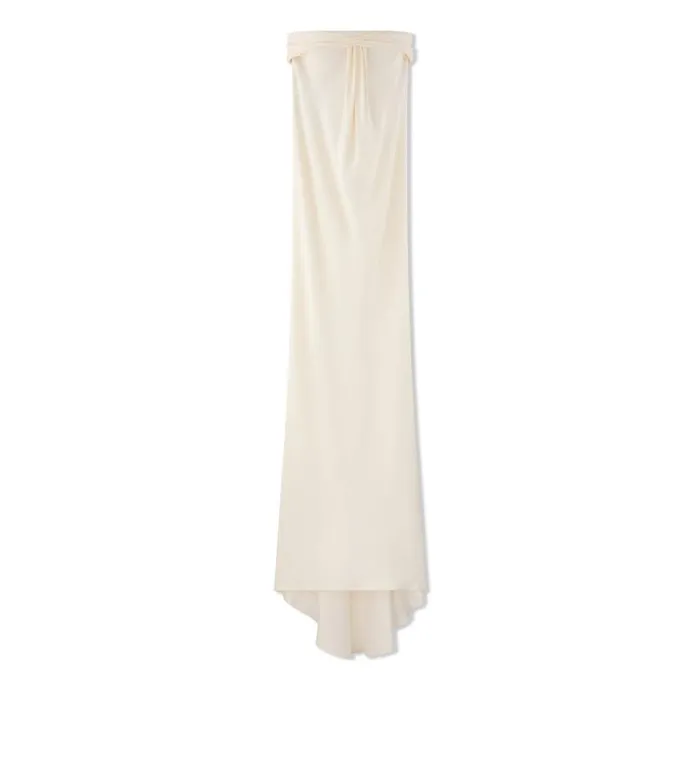 Women Dresses Tom Ford Silk Maroccaine Evening Dress Chalk