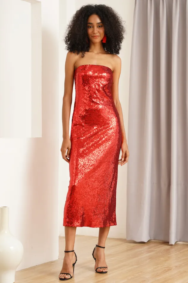 Women Dresses YUMI KIM ARIANA DRESS Red Sequins