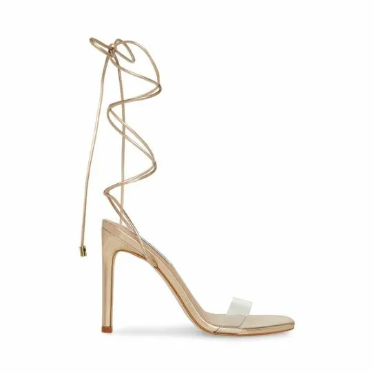 Women ELIZA GOLD LEATHER Gold Leather Steve Madden Heels