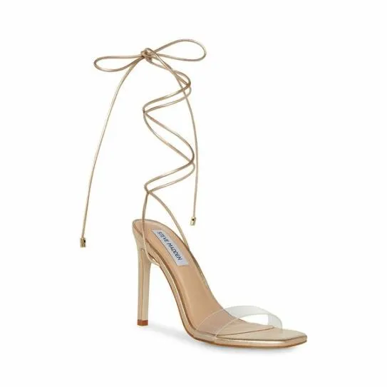 Women ELIZA GOLD LEATHER Gold Leather Steve Madden Heels