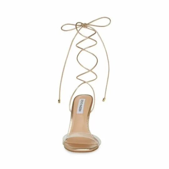Women ELIZA GOLD LEATHER Gold Leather Steve Madden Heels