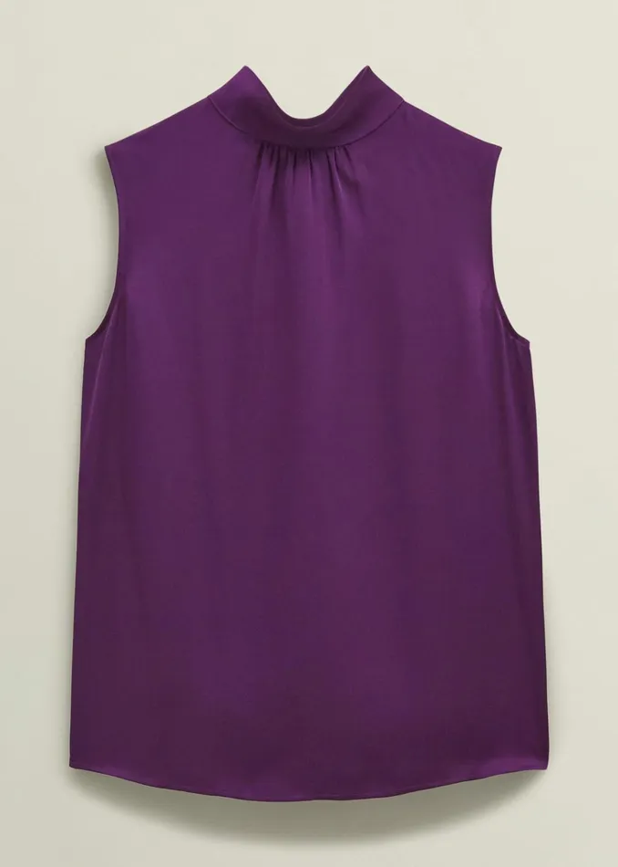 Women Eren Satin Blouse Vibrant Purple Hobbs Tops