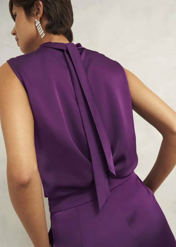 Women Eren Satin Blouse Vibrant Purple Hobbs Tops
