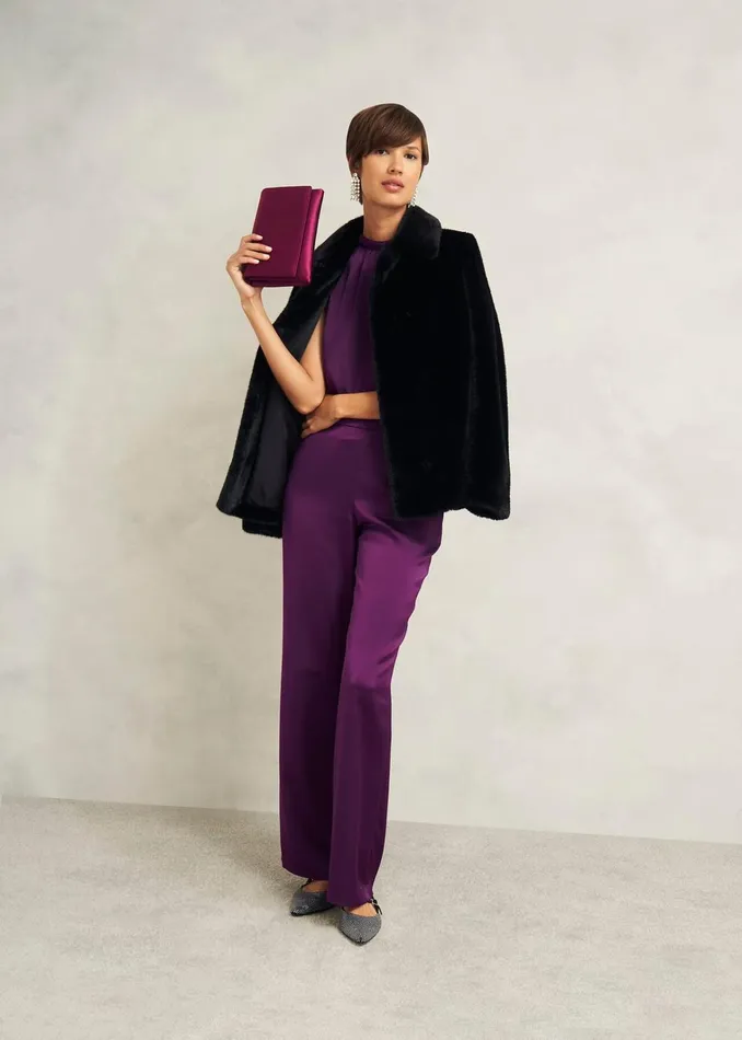 Women Eren Satin Blouse Vibrant Purple Hobbs Tops
