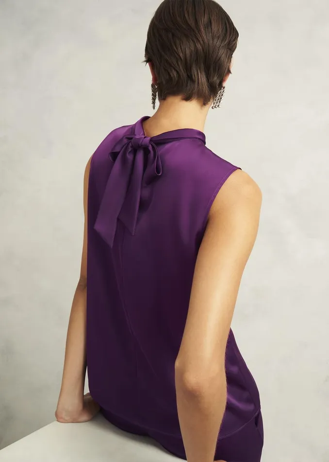 Women Eren Satin Blouse Vibrant Purple Hobbs Tops