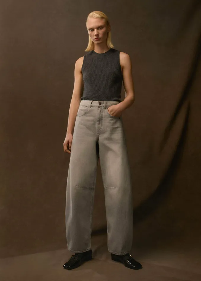 Women Extreme Tapered Jean Soft Grey MEEM