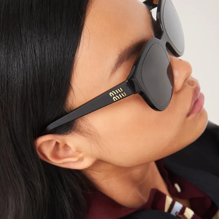 Women Eyewear Miu Miu Miu Miu Logo Sunglasses Slate Gray Lenses Women Eyewear Miu Miu Miu Miu Logo Sunglasses Slate Gray Lenses