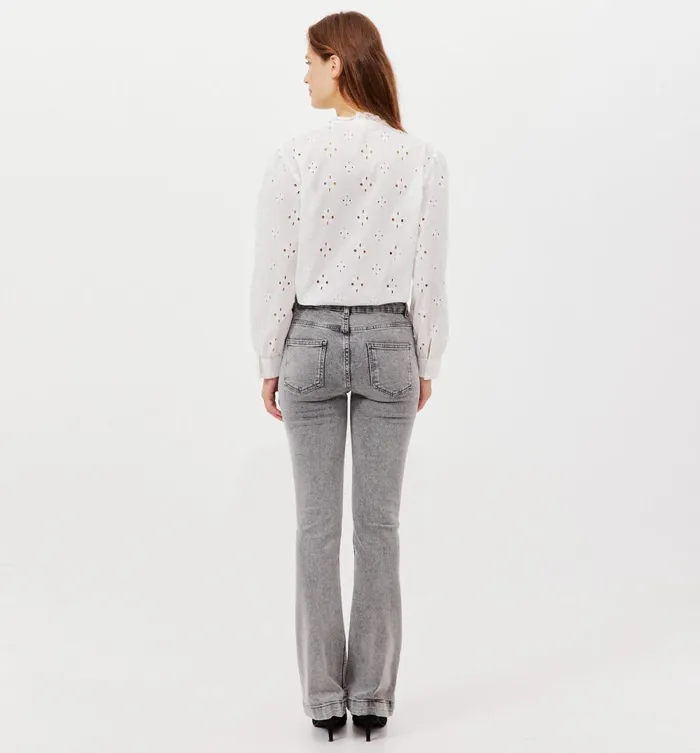 Women Faded Flared Jeans 8211 Grey Denim Promod Jeans Women Faded Flared Jeans 8211 Grey Denim Promod Jeans