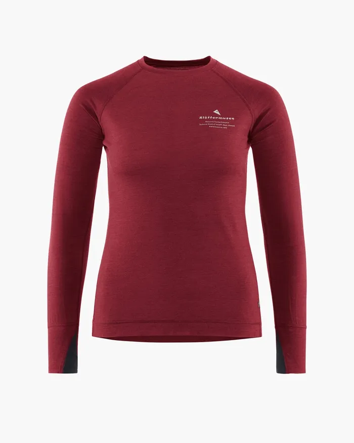Women Fafne Baselayer Crewneck Dark Russet Klttermusen Base Layers