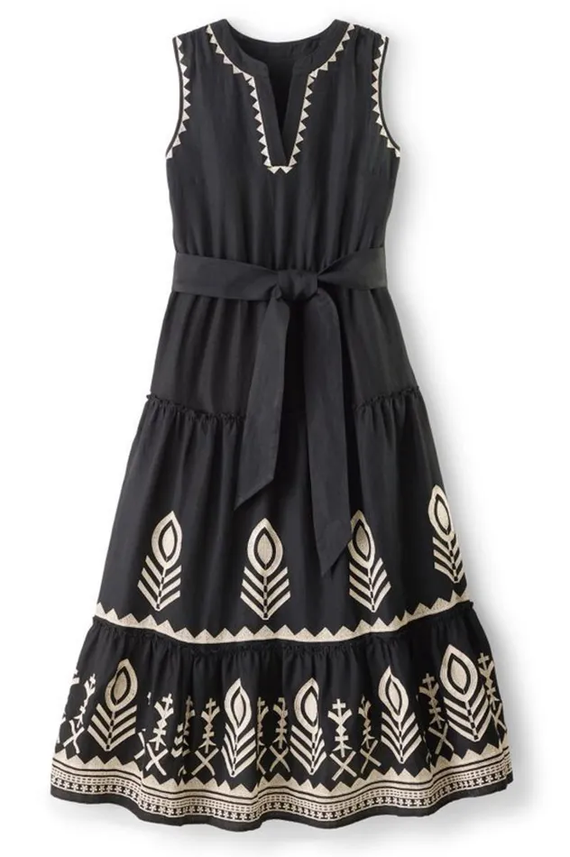 Women Fernanda Midi Dress Black Soft Surroundings Dresses