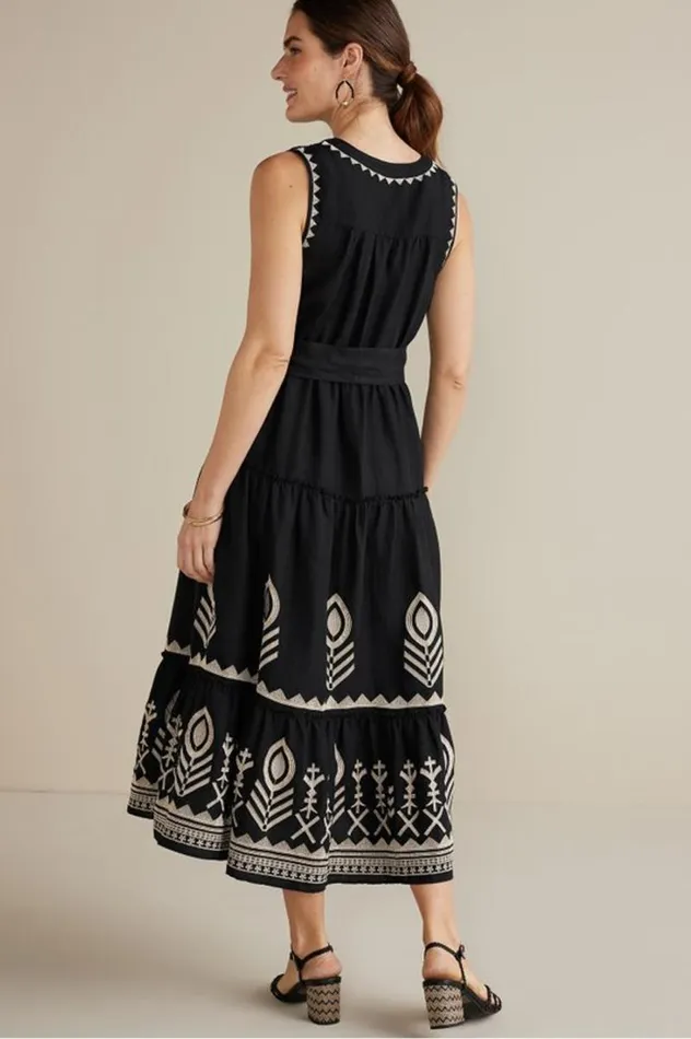 Women Fernanda Midi Dress Black Soft Surroundings Dresses