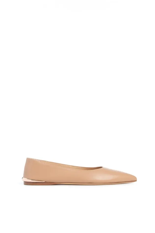 Women Flats Gabriela Hearst Fleur Ballerina Flat In Nude Nappa Leather