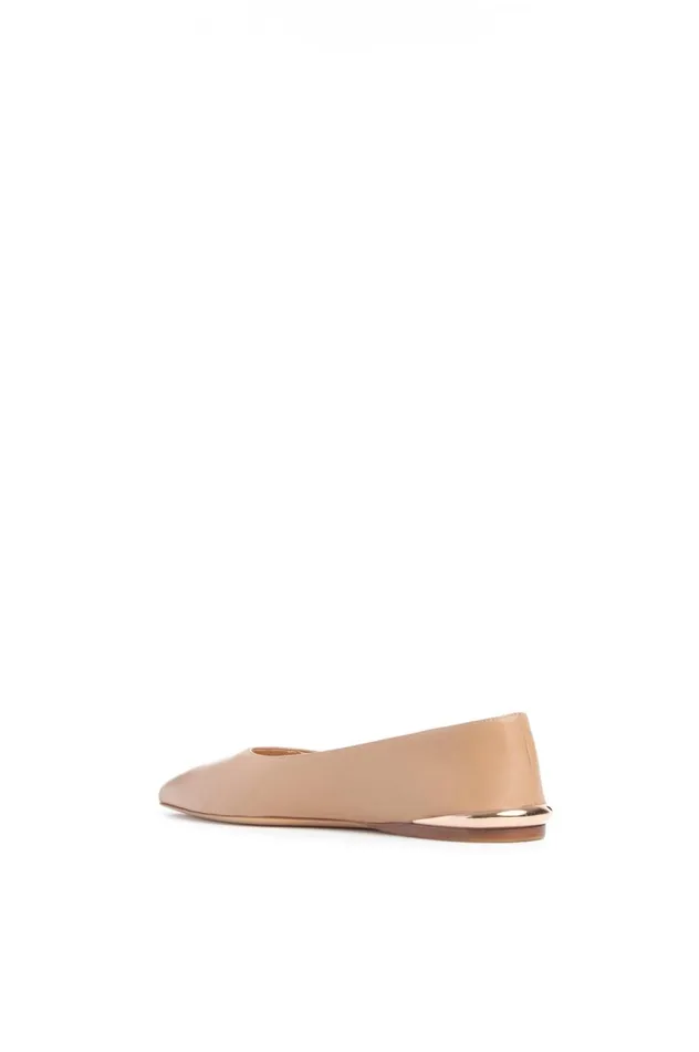 Women Flats Gabriela Hearst Fleur Ballerina Flat In Nude Nappa Leather