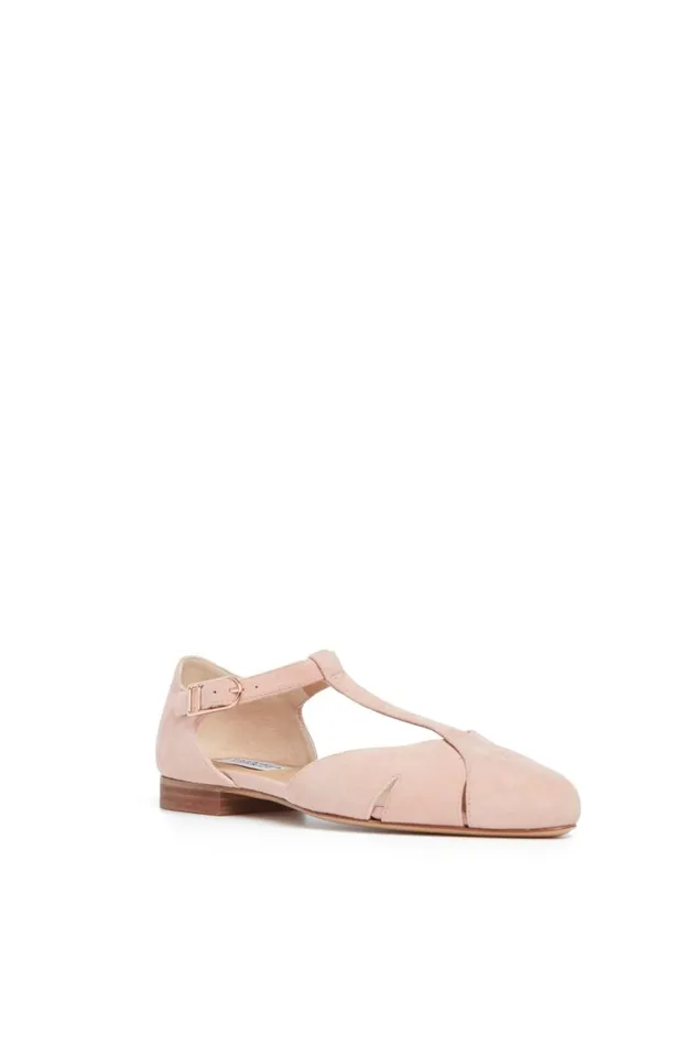 Women Flats Gabriela Hearst Harlow Ballerina Flat In Blush Suede