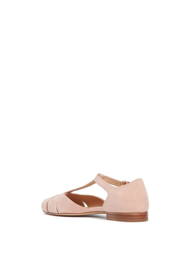 Women Flats Gabriela Hearst Harlow Ballerina Flat In Blush Suede