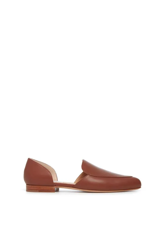 Women Flats Gabriela Hearst Jax Flat Shoe In Cognac Leather